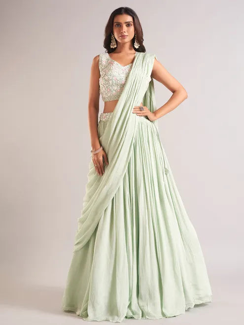 Elegant Pink Embroidered Georgette Function Wear Plus Size Lehenga Choli