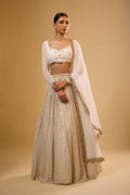Ivory Designer Lehenga Choli with Sequin Zari Mirror Work Set